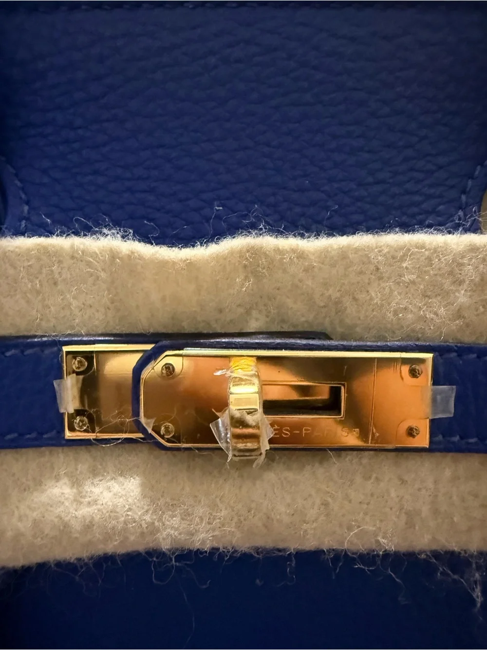 Hermes Birkin 30 Electrique Bleu Togo Leather Top-Handle Satchel w/Gold Hardward